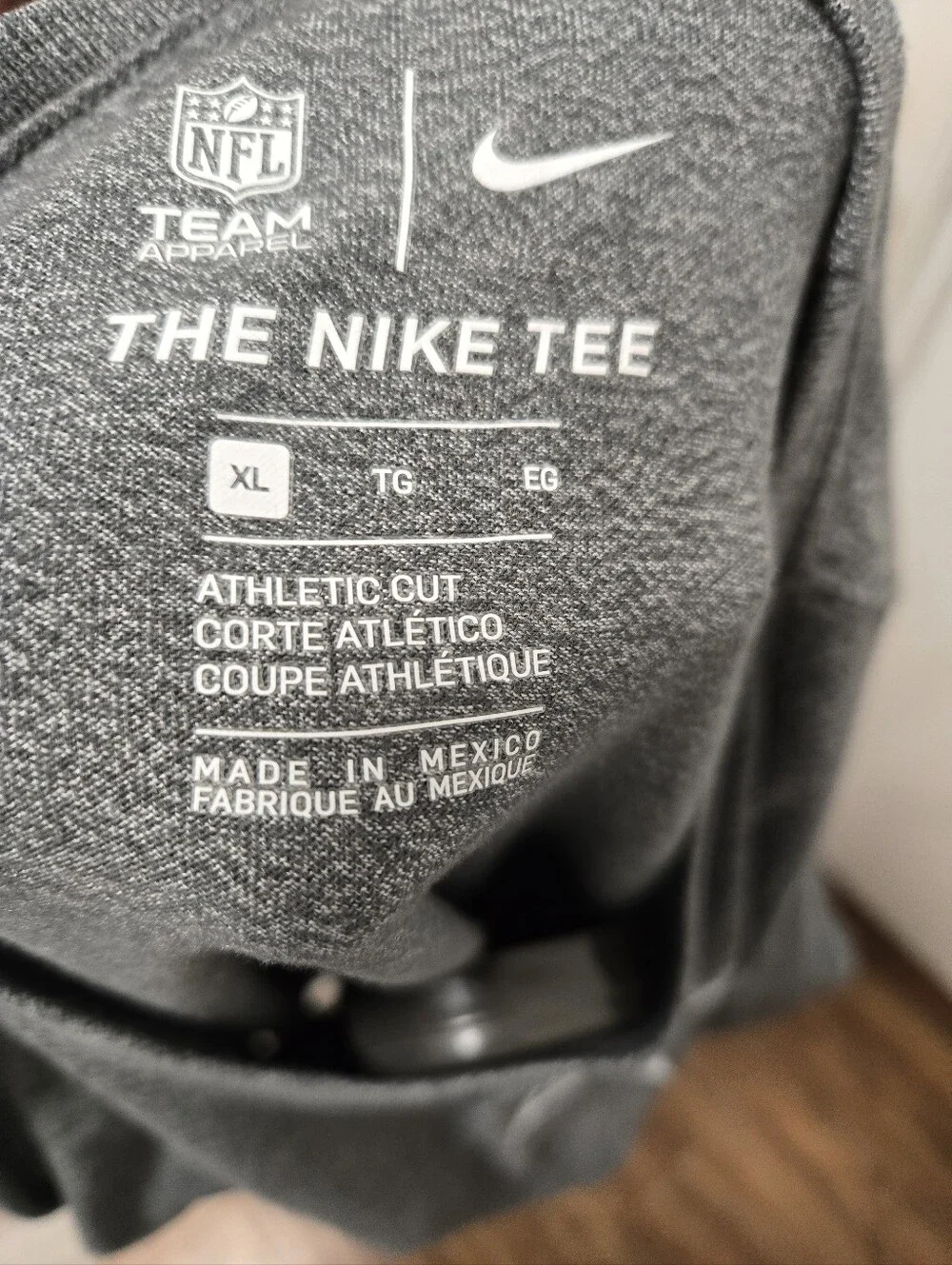 NFL Team Apparel The NIKE TEE Dallas Cowboys T-Shirt Sz XL Grey Athletic Fit